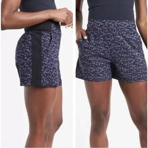 Athleta Brooklyn Printed Short In Allure Navy Leopard Size 10